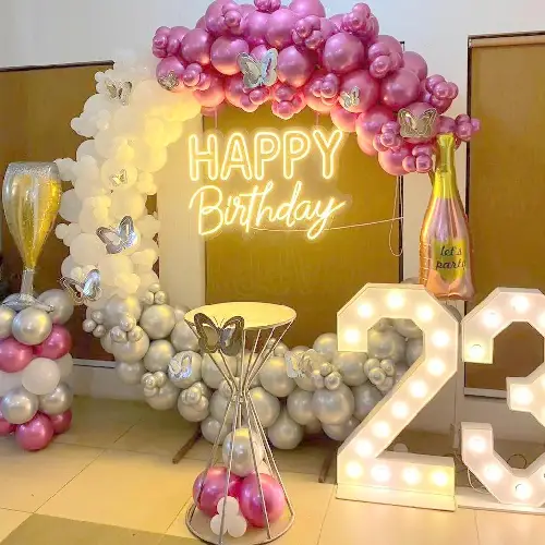 Birthday balloon arch decoration