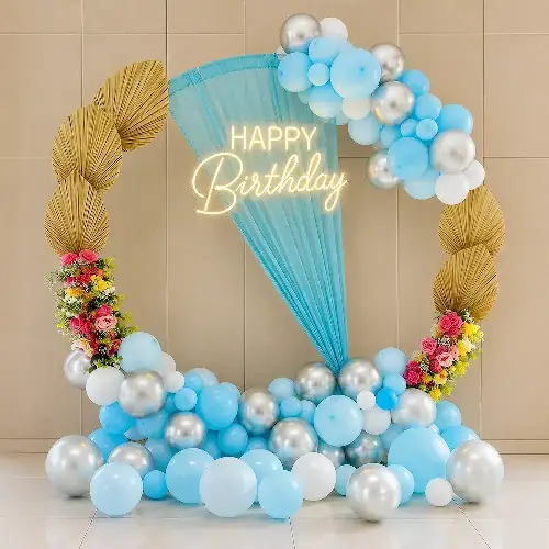 Wedding stage balloon backdrop